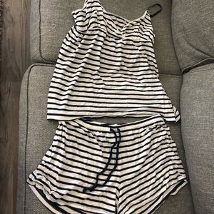 Lightweight pajama tank top and shorts